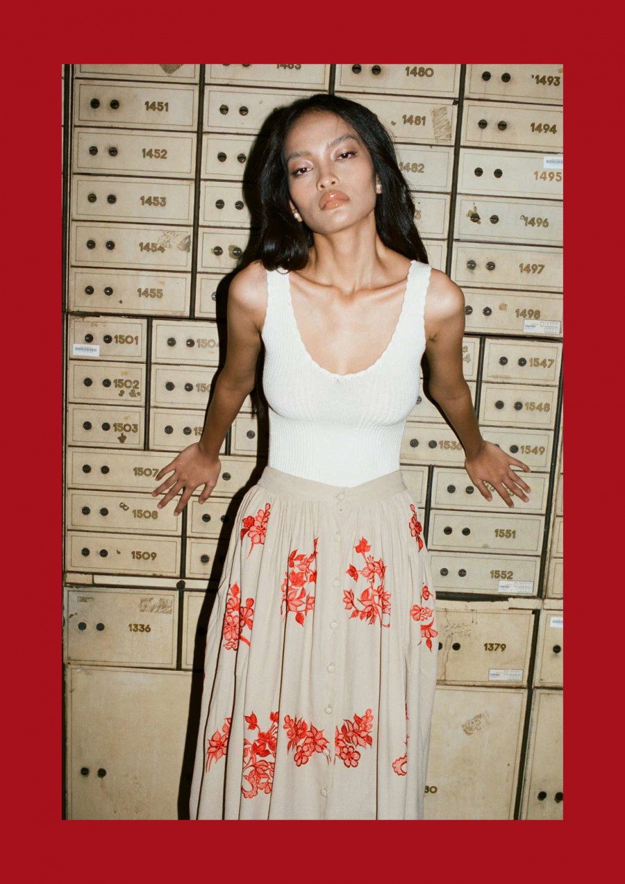 Diana embroidery skirt and Karma top